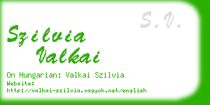 szilvia valkai business card